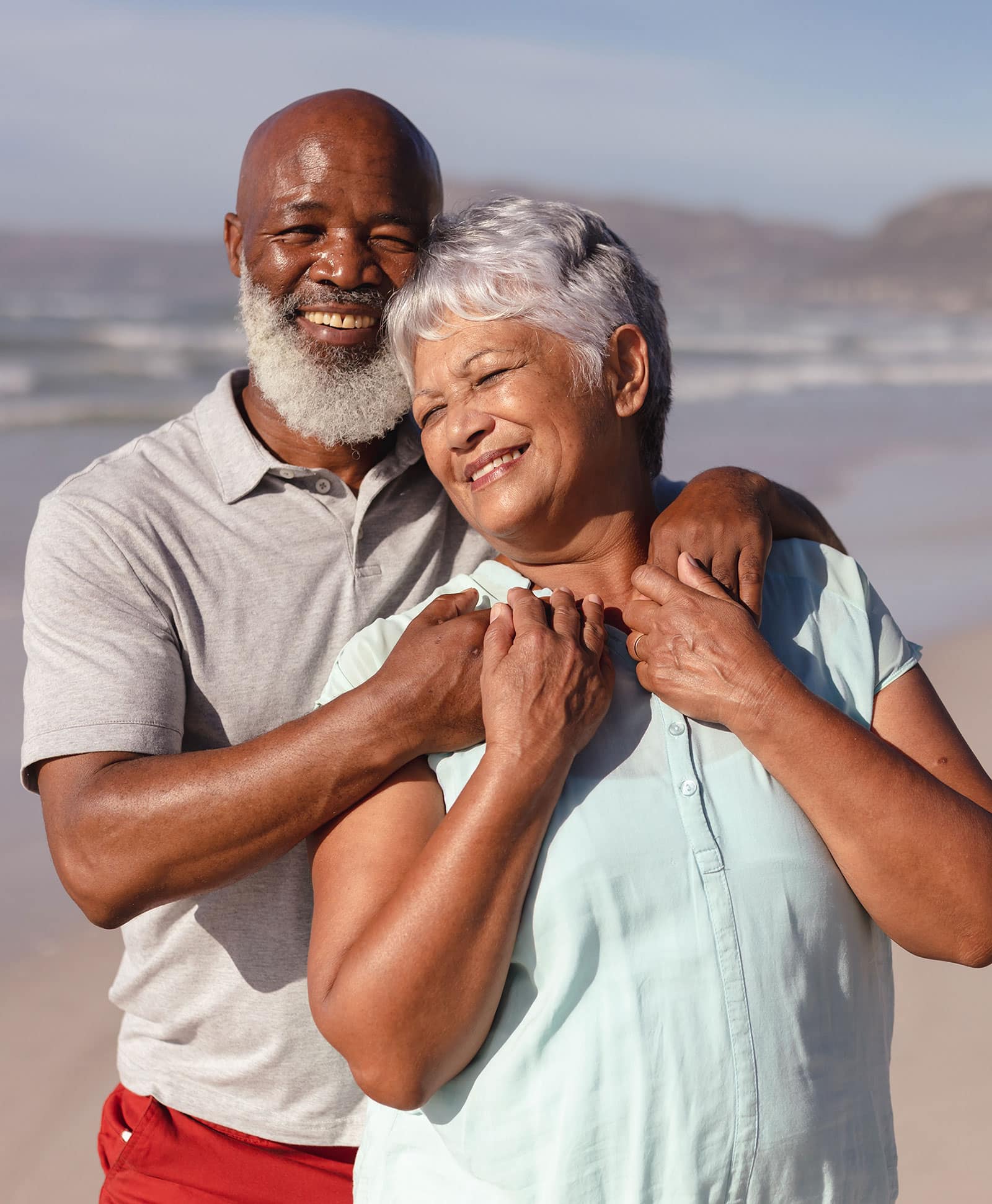 Happy couple on beach