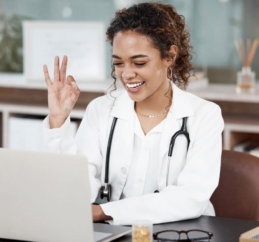 Health provider on Zoom call