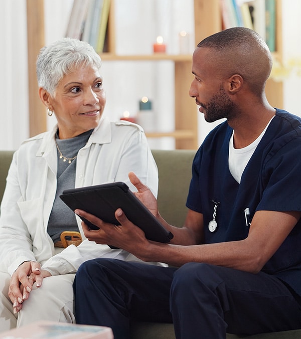 Provider and patient talking
