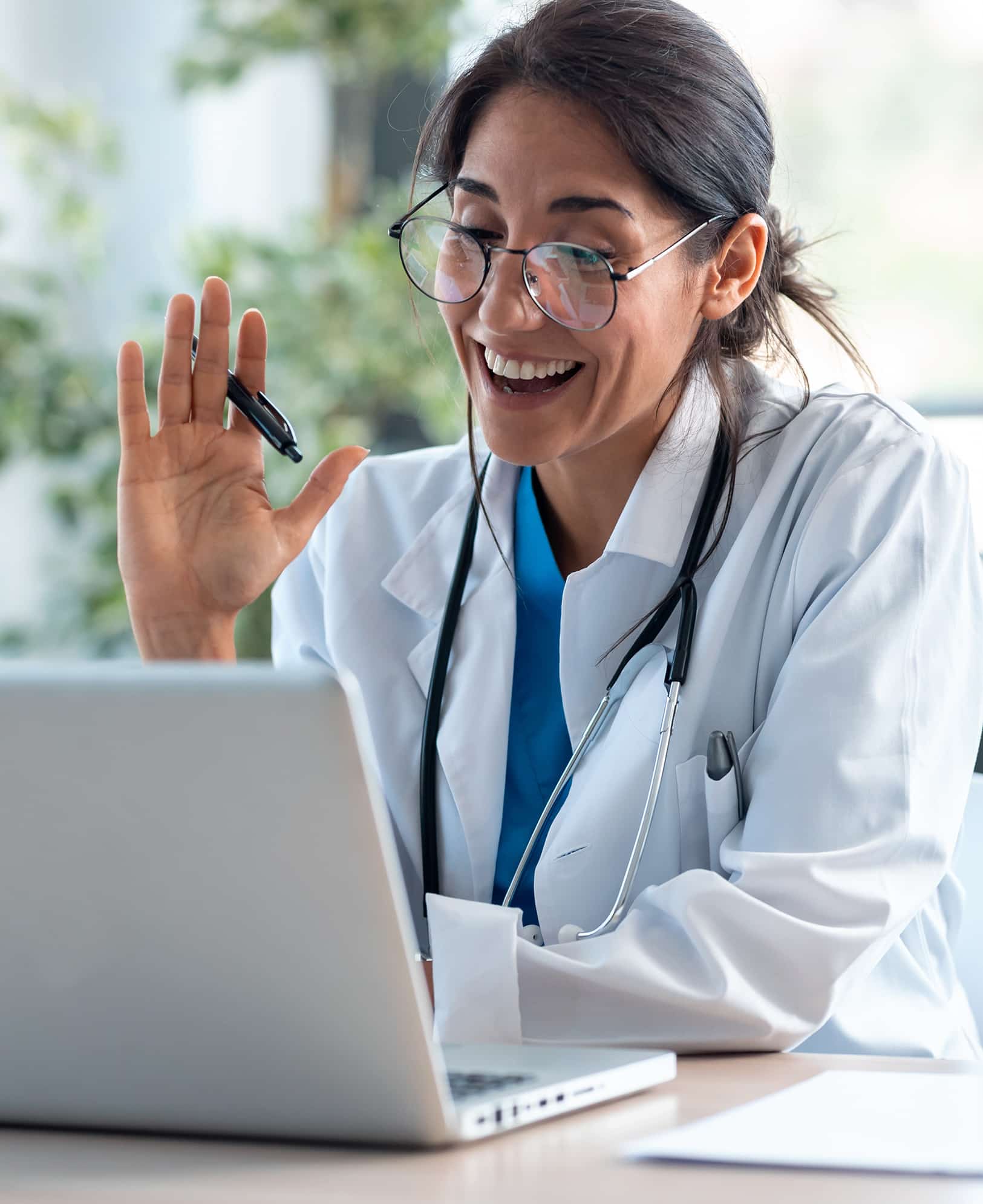 Physician on telehealth call