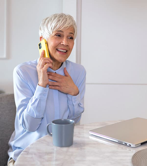 Woman talking on phone